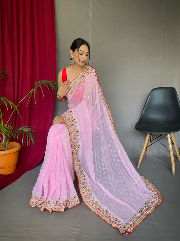 Baby_Pink_Bollywood_Style_Partywear_Sequins_Saree_With_Blouse_Piece_Attached